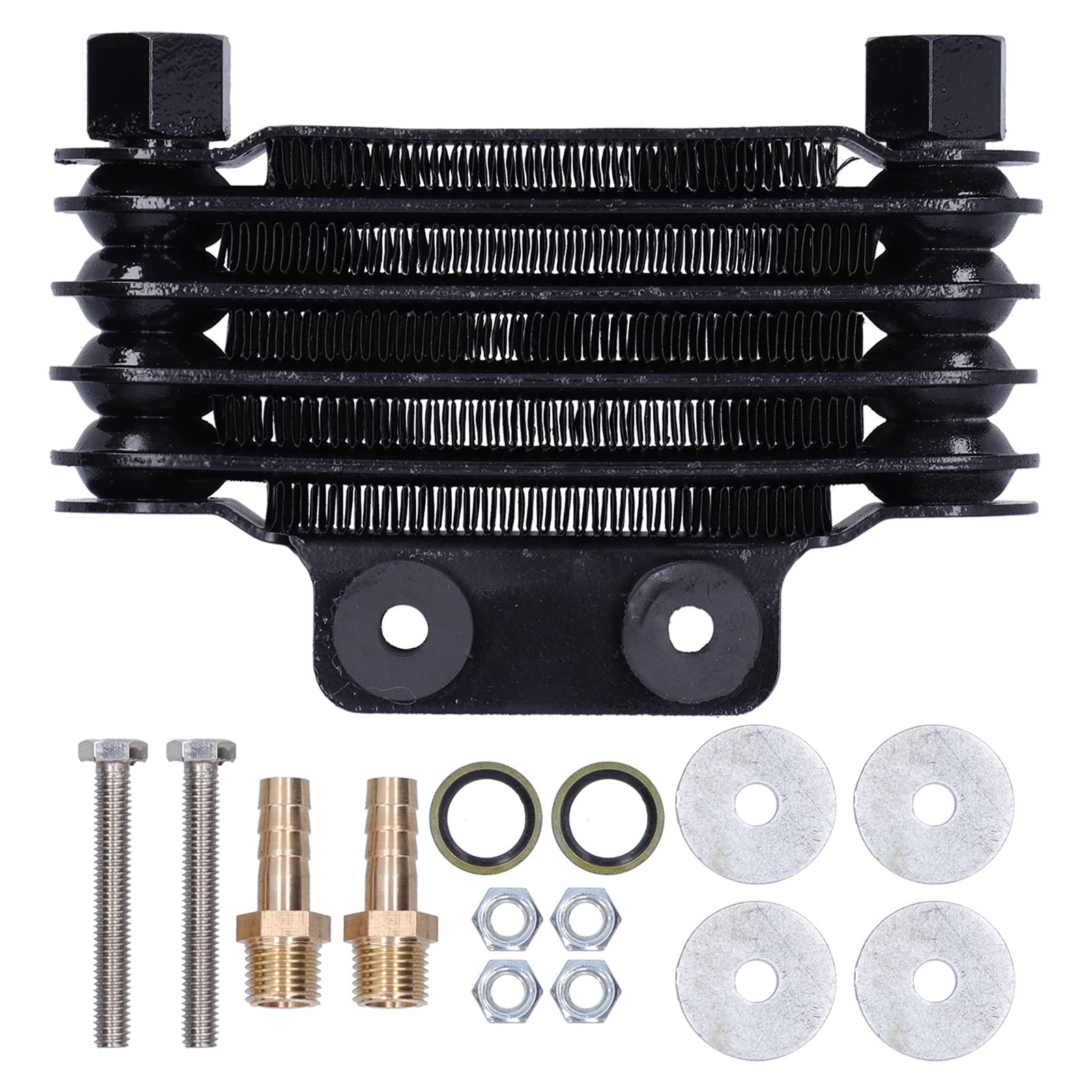 Radiateur de refroidissement et refroidisseur d'huile de moto en alliage noir anodisé