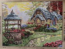 Printed needlepoint Tapestry  Only 60x80 Cm Gobelin L cottage With A Well