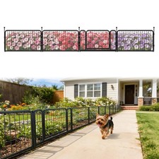Garden Fence Outdoor for The Yard   17in H x 9.8ft L Heavy Duty Metal Anima...