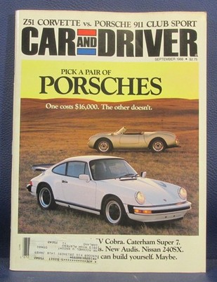 Car and Driver Magazine Sept 1988 Porsche 911 550 Spyder Caterham Super 7