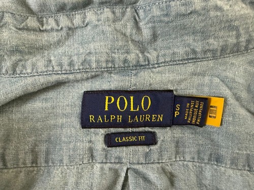 Polo Ralph Lauren Classic Fit Chambray Short Sleeve Shirt size Small - Picture 6 of 6