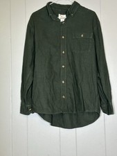 Field Stream Men's Medium Green Button-Down Long Sleeve Flannel Shirt