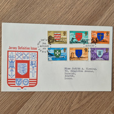 Jersey Definitive Issue FDC First Day of Issue 1p-14p Coats of Arms