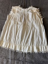 Antique Edwardian Baby or Toddler Christening Gown   Fine Cotton  Lace Trim