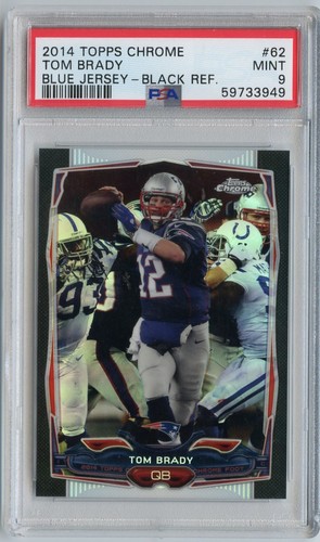 TOM BRADY 2014 TOPPS CHROME BLUE JERSEY BLACK REFRACTOR #/299 PSA 9 MINT
