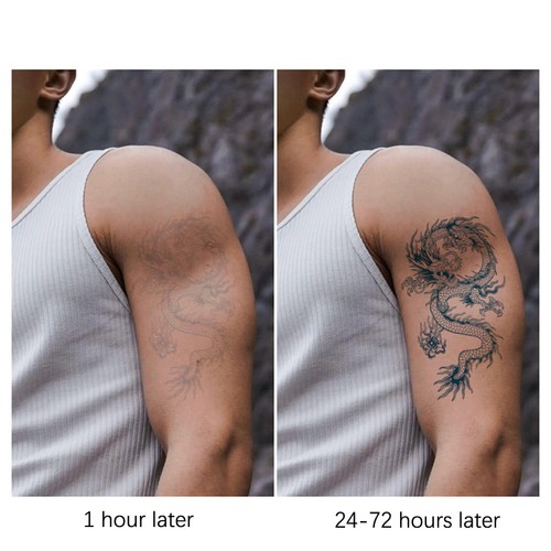 Temporary Tattoo Sticker Realistic Dragon Fake Arm Leg Body art Waterproof - Bild 4 von 5