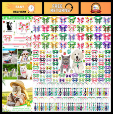 180 Pack Adjustable Dog Bow Tie Collars Neckties - Summer Spring Pet Accessori