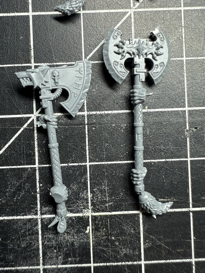 Wulfen Frost Hachas Lobos Espaciales Hacha Bits Warhammer 40k Wulfen Bits Power Weapon Foto 2 de 4