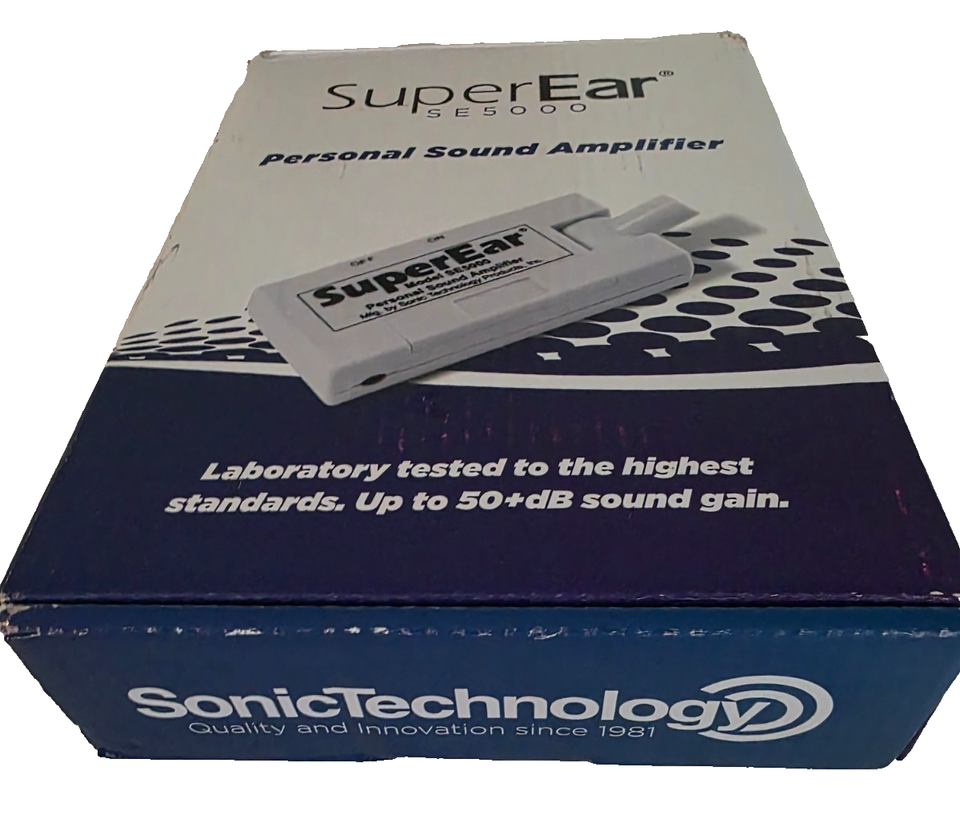 SuperEar Personal Sound Amplifier Model SE5000 PSAP 50dB Gain Hand Held ...