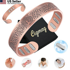 Adjustable Solid Pure Copper Magnetic Bracelet with 9X 5000 Gauss Magnets USA