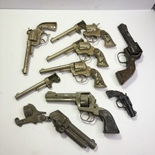 Lot of 7 Vintage Toy Cap Guns Rough For Parts or Repair Only Nichols Stallion 32