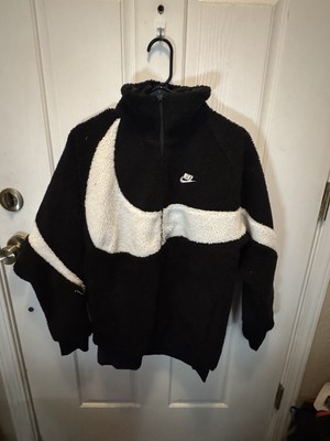 Nike Vaporwave Big Swoosh Fleece Sherpa Jacket OG Colorway Black