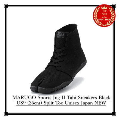 MARUGO Sports Jog II Tabi Sneaker Schwarz US9 (26cm) Split Toe Unisex Japan NEU