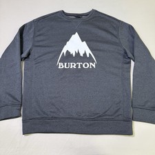 Burton Sweatshirt Mens Size Large Grey Crewneck Graphic Sweater Durable Goods
