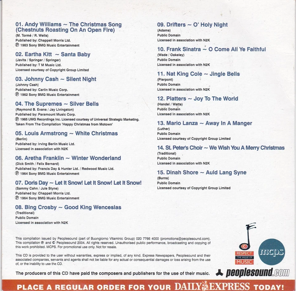 CHRISTMAS FAVOURITES Celebrate With The Stars ( DAILY EXPRESS Newspaper CD ) - Bild 2 von 3