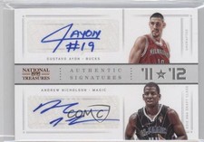 2012 Panini National Treasures 70/99 Gustavo Ayon Andrew Nicholson #88 Auto 9fy