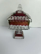 Westmoreland Vintage Ruby Red Flash Glass 10" Wedding Cake Box Excellent Conditi