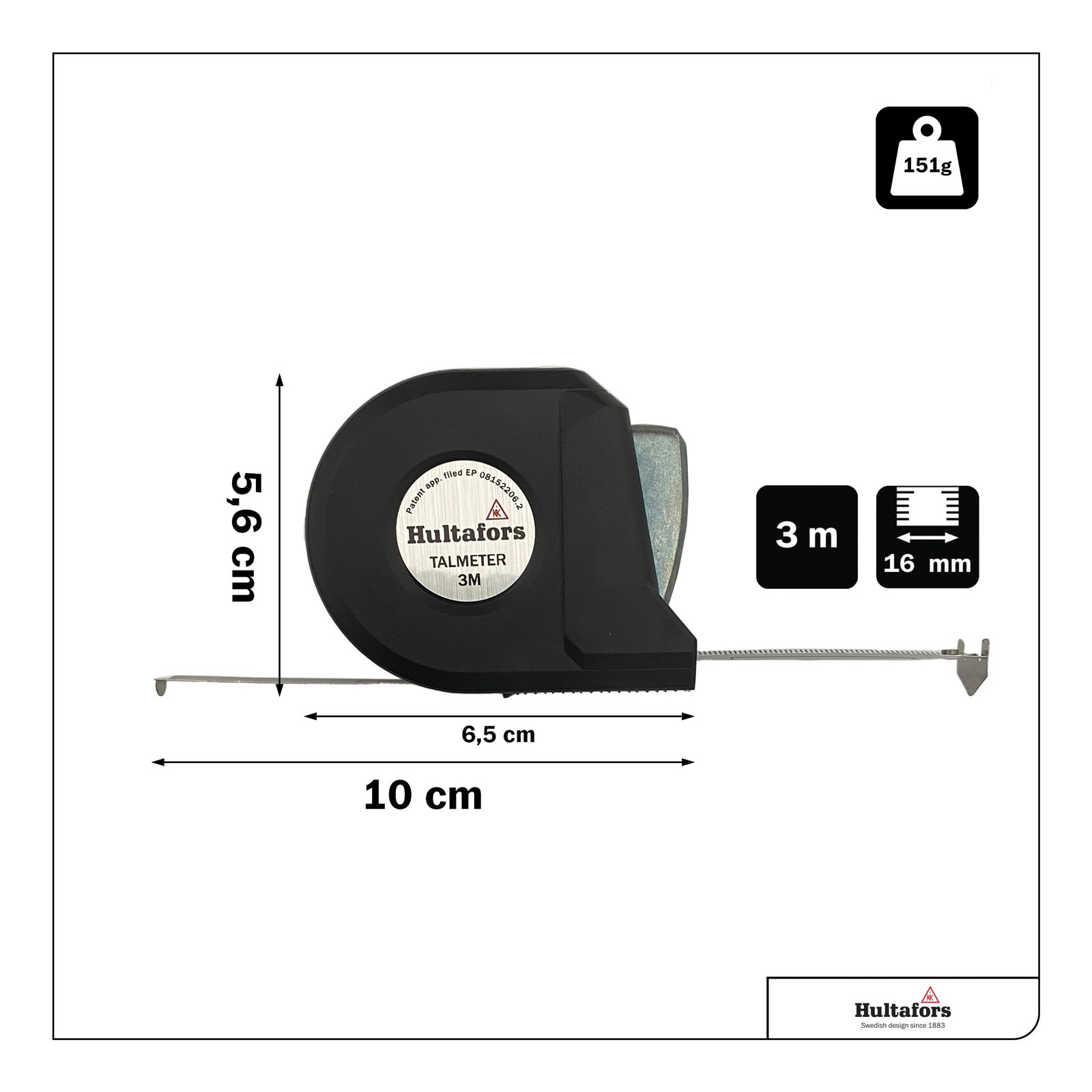 Metro Hultafors Talmeter 3mt Originale | Prezzo Offerta Flessometro Classe II - 2