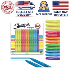 Non-Toxic Pocket Highlighters Set - 12 Assorted Fluorescent Colors for All Ages