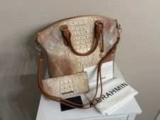 Brahmin Glowing Scallop Bondi Seashell Ocean Beach Metallic Lg Duxbury & Wallet