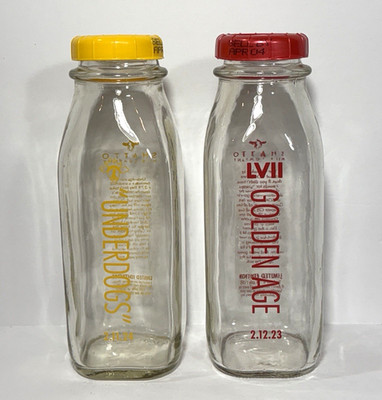 Kansas City Chiefs Super Bowl SET 2 Shatto Milk Bottles UNDERDOGS + Golden Age