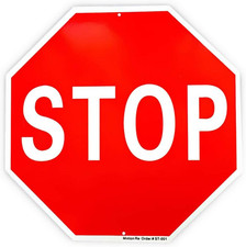 Stop Sign, Street Traffic Warning Reflective Signs, 12"X 12" Octagon Rust Free A