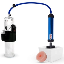 LeLuv Vibrating Penis Pump AERO 9 or 12 Inch Length, Soft Realistic Donut