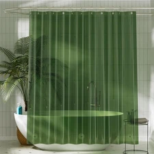 Waterproof Dark Green Shower Curtain Liner 72x72 with Magnets  Grommets
