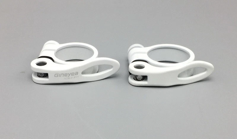 Road MTB Bike Seat Post Clamp Quick Release Seatpost Clamps White 31.8/34.9mm - Image 3 of 4