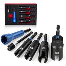 6PCS Wing Nut Driver Set,1/4"Hex Shank,9mm/12mm/15mm/18mm 11/32"15/32"19/32"2...