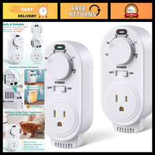 2 Pack Adjustable Thermostat for Heating  Cooling, Plug-in Temperature Control