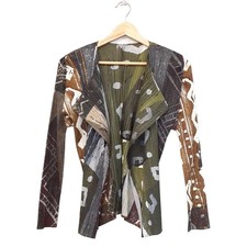 PLEATS PLEASE - Dark Green Light Blue Multi Women's Cardigan