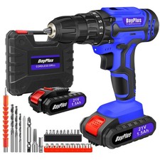 21V Cordless Drill,Electric Screwdriver Tools Kit with 25+1 Torque Setting,2 Var