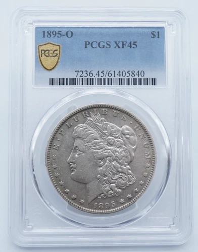 1895-O Morgan Silver Dollar PCGS XF45 Gold Shield Label - T198