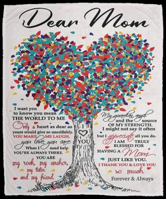 Mom Tree Cozy Message Blanket