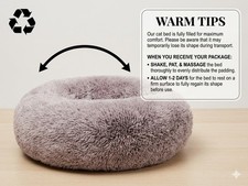 Gray Plush Nesting Cat Bed Machine Washable