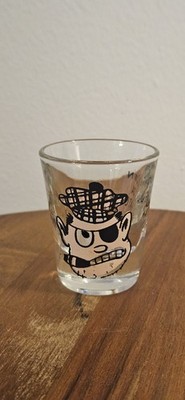 Vintage Roving Eye Shot Glass Novelty DOWN DA HATCH! DRUNK MAN 