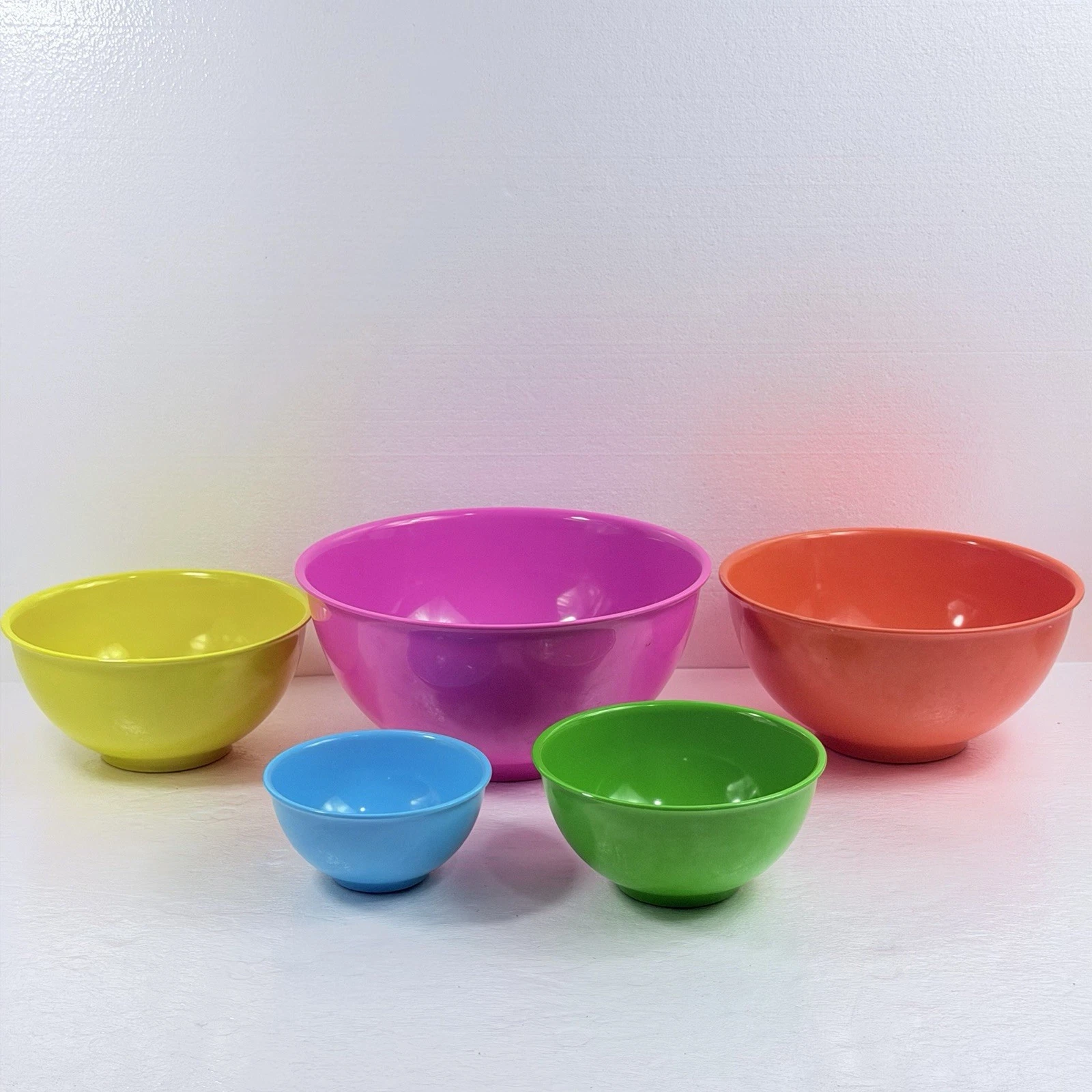 Williams Sonoma Mixing Bowl Set Colorful Rainbow Nesting Bowls 0.5 - 5 QT EUC