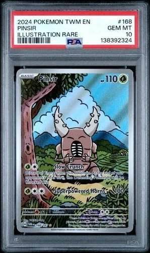 Pokemon 2024 Twilight Masquerade Pinsir 168/167 Illustration Rare PSA 10