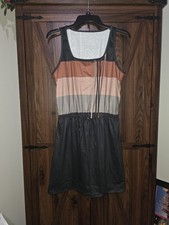 NWOT Sleeveless Color-Block Tank Dress with Drawstring Waist SHEIN Size Small