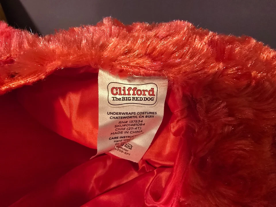  Fantasia de Halloween infantil fofa de luxo Clifford the Big Red Dog - G (2T-4T) - Imagem 3 de 4