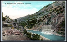 Postcard A Western Hydro Power Plant, California.   B117