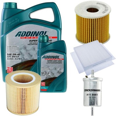 Inspektionspaket ADDINOL SUPER LIGHT 5W-40 6L für Smart Fortwo Coupe 0.8
