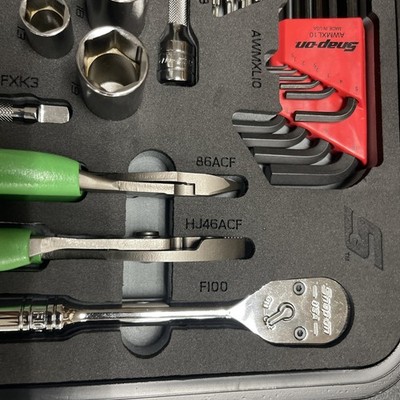 Snap-On Tools GREEN NEW 43pc Metric Combo General Service Foam Set