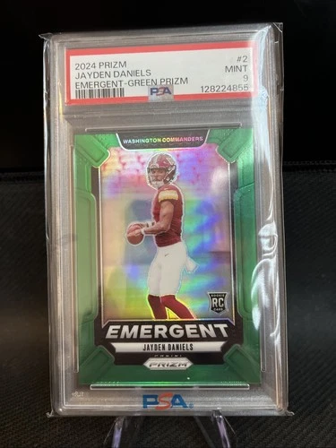 2024 Panini Prizm - Emergent Jayden Daniels #2 Green Prizm (RC) Psa 9