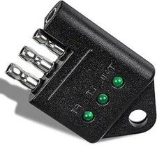 Trailer Lights Troubleshooting 4 Pin Trailer Plug Tester, 4 Way Flat Trailer Light Tester 4 Pi Color: YN-8020