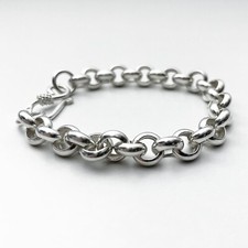 STERLING SILVER BELCHER BRACELET - 7 INCH - 925 SILVER 8mm 17 Grams