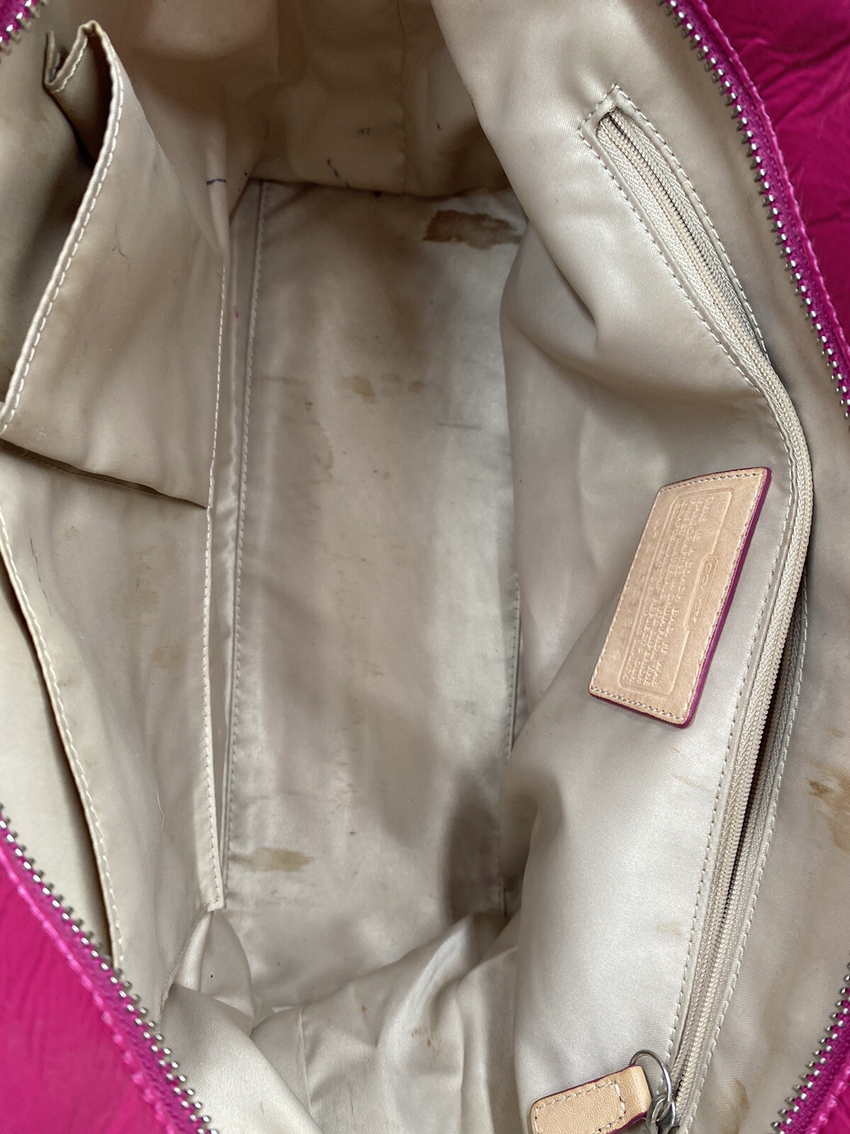 COACH Raspberry Leather Medium Shoulder Hand Zipp… - image 21