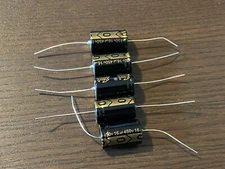 5 New Supertech 16 uf 450v Axial Capacitors Guitar Tube Amp & Radio Caps (Qty)