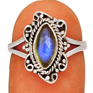 Details about   Madagascar Labradorite Ring 925 Sterling Silver Ring Gold Plated Ring MK-16
